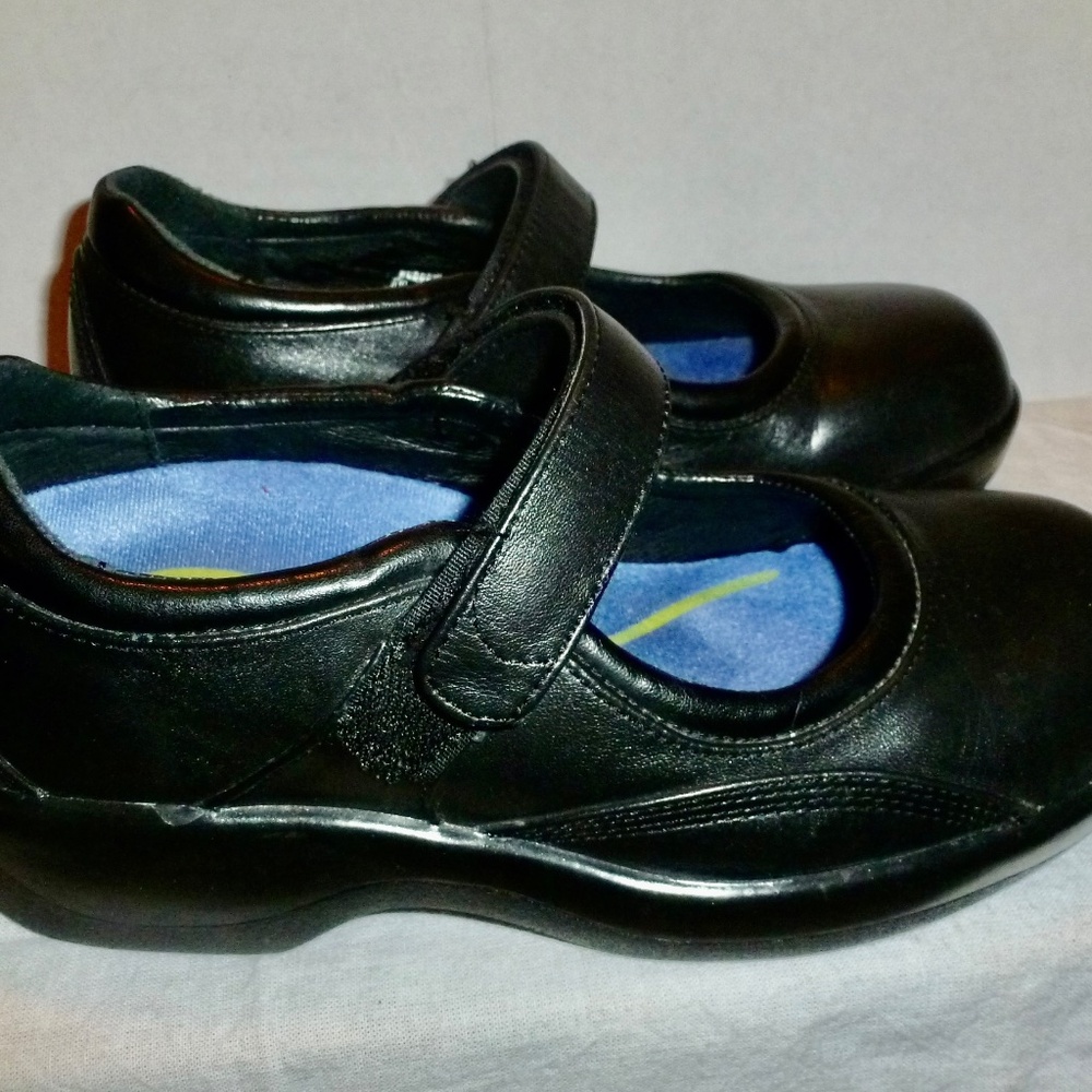 Apex Women's Black Leather Ambulator Orthopedic Mary Jane Shoes US Size 5.5W - Picture 2 of 8